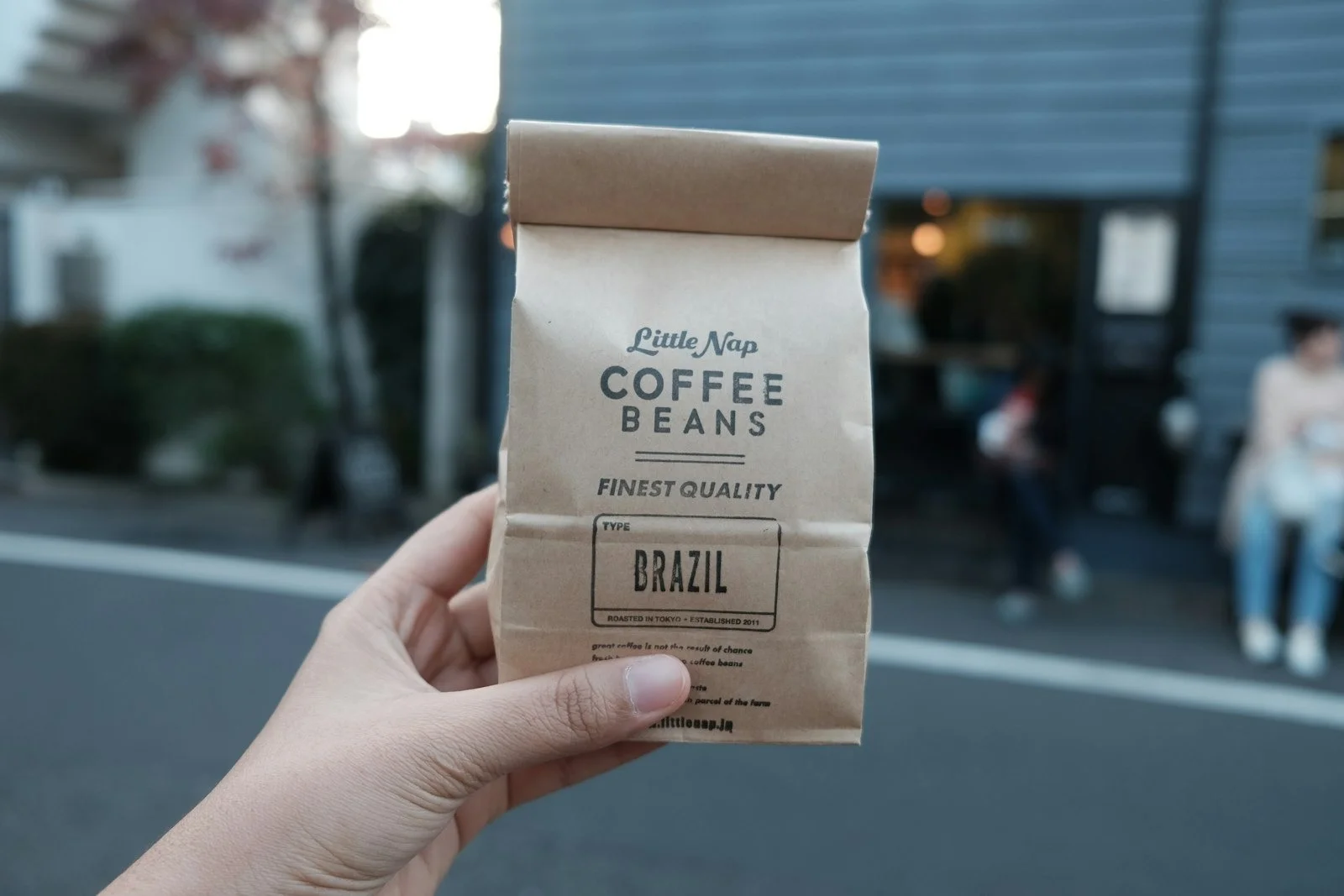 A freshly roasted bag of coffee